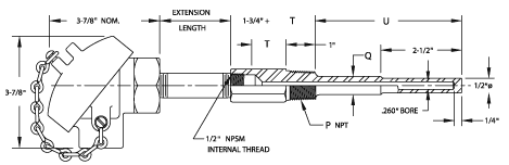 Series 26100 Lagged RTD Thermowell Assembly