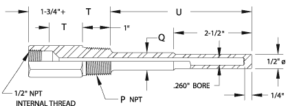 Series 6100 Standard Lag Thermowell