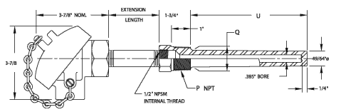 Series 26300 Heavy Duty RTD Thermowell Assembly